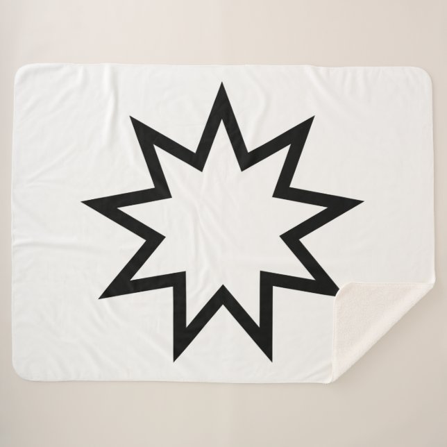 Neunzeitiger Stern (Symbol des Glaubens von Bahai) Sherpadecke (Vorderseite (Horizontal))