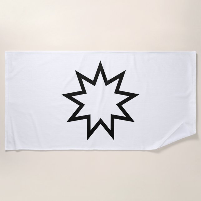 Neunzeitiger Stern (Symbol des Glaubens von Bahai) Strandtuch (Vorderseite)