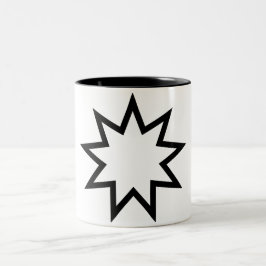 Neunzeitiger Stern (Symbol des Glaubens von Bahai) Zweifarbige Tasse
