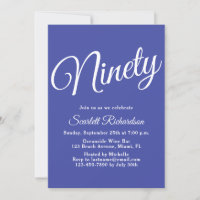 Neunzig Moderne Script Lavender 90. Geburtstagspar
