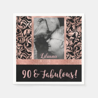 Neunzigste und fabelhafte Rose Gold Damask 90. Geb