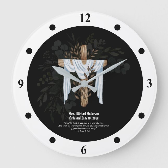 Neuordinierter PriesterPastor Deacon Minister Große Wanduhr (Vorderseite)