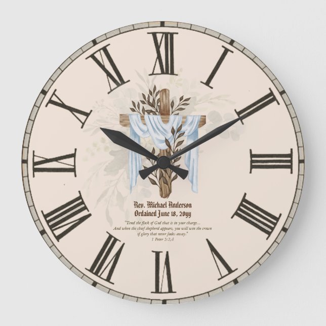 Neuordinierter PriesterPastor Deacon Minister Große Wanduhr (Vorderseite)