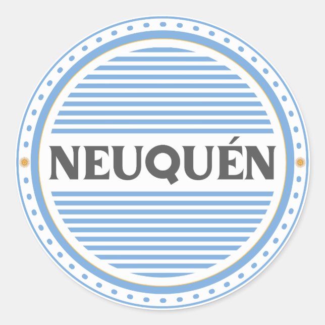 Neuquen City Pride Emblem – Argentine Identity Runder Aufkleber (Vorderseite)