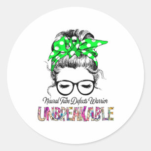 Neural Tube Defekts Awareness Ribbon Support Ohrfe Runder Aufkleber