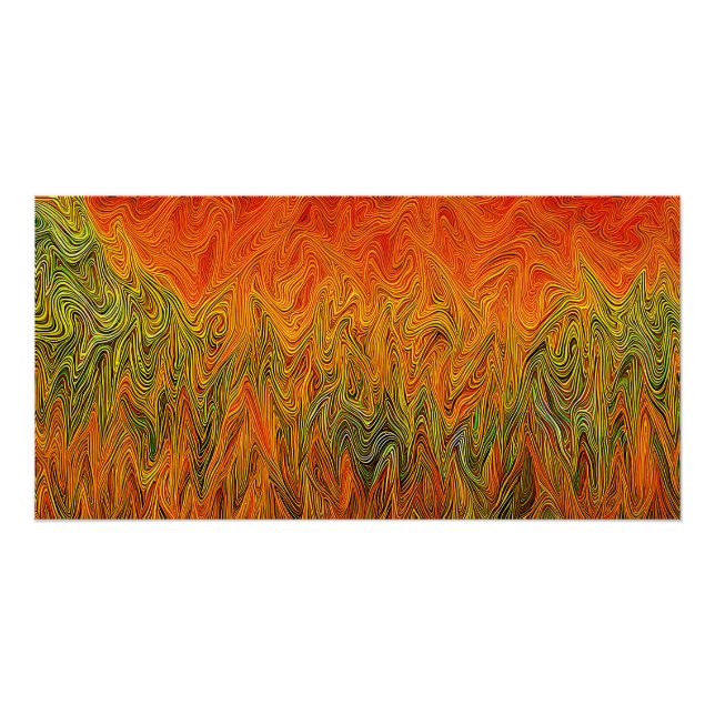 "Neuraler Firestorm" Abstrakt Gelborange Poster (Vorderseite)