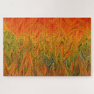"Neuraler Firestorm" Abstrakt Gelborange Puzzle
