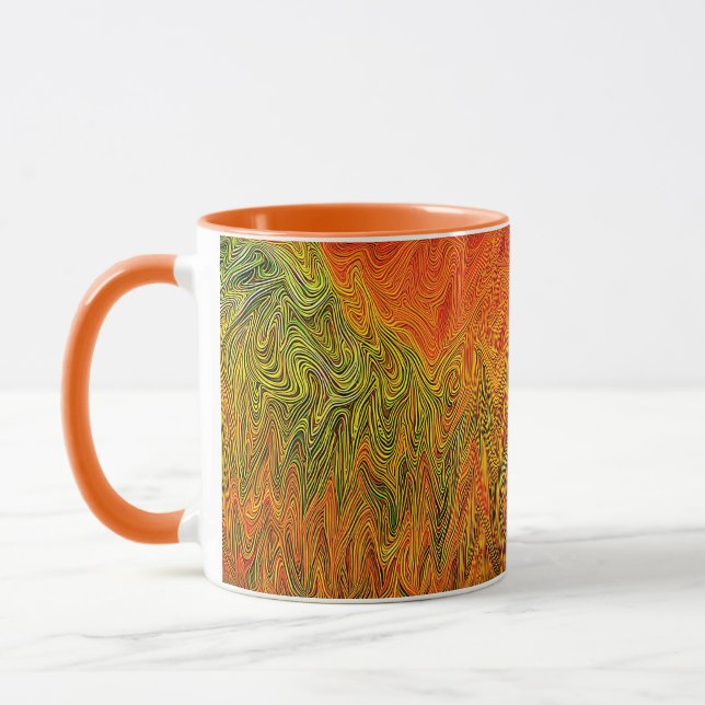 "Neuraler Firestorm" Abstrakt Gelborange Tasse (Links)
