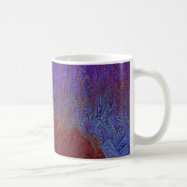 "Neuraler Firestorm" Abstrakt" Rot Blau Kaffeetasse