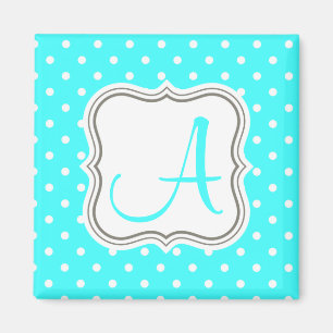 Neuralistischer Polka-Punkte-Monogramm-Anfangsname Magnet
