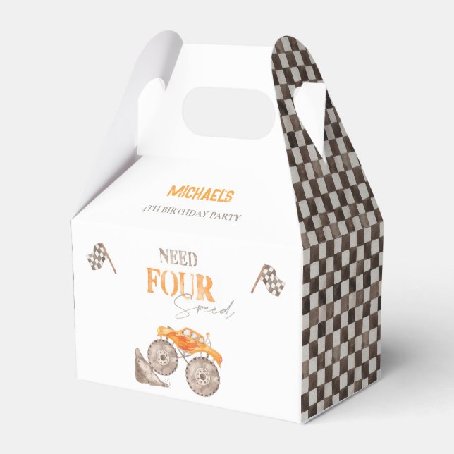 Neurenovierte Speed Monster Truck Geburtstagskarte Geschenkschachtel (Vorderseite)
