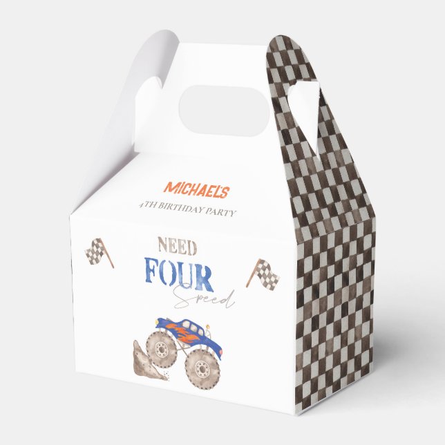 Neurenovierte Speed Monster Truck Geburtstagskarte Geschenkschachtel (Vorderseite)