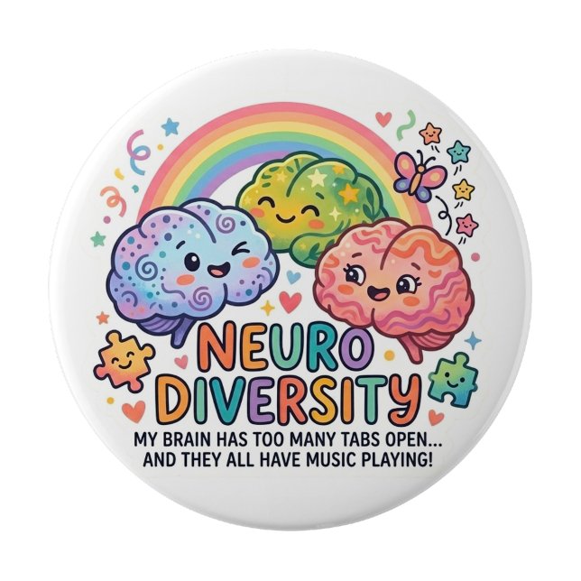 Neuro-Diversitäts-Lustiger Pin-Button Button (Neuro Diversity Funny Pin button)