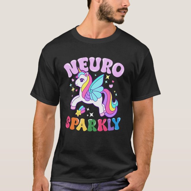 Neuro Funkelnde Autismus-Bewusstsein ADHD-Spektrum T-Shirt (Vorderseite)