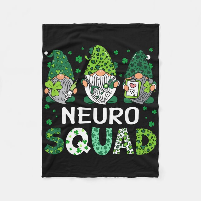 Neuro-Krankenschwester-Team St. Patricks Day Gnom- Fleecedecke (Vorderseite)
