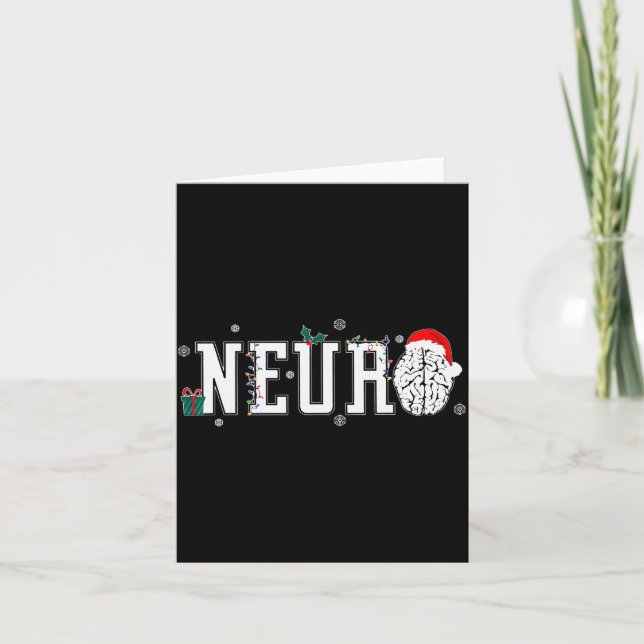 Neuro Nurse Brain Santa Hat Neuroscience Nursing C Karte (Vorderseite)