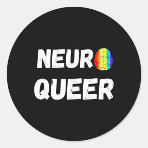 Neuro Que! Lgbtq Gay Pride! Neurodiverse Autisti Runder Aufkleber