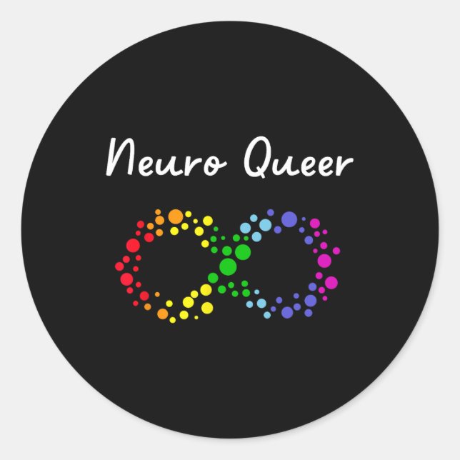 Neuro Que! Lgbtq Gay Pride! Neurodiverse Autisti Runder Aufkleber (Vorderseite)