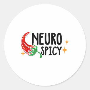 Neuro-Spicy Neurodiversity - Adhd - Autismus Aware Runder Aufkleber