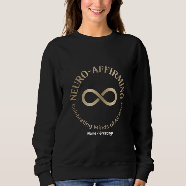 Neurobejahende Regenbogen-Unendlichkeit Kunst Neur Sweatshirt (Vorderseite)