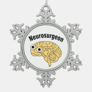 Neurochirurgen Schneeflocken Zinn-Ornament