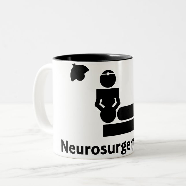 Neurochirurgie-ungewöhnliche Kaffeetasse (Weiß u. (Vorderseite Links)