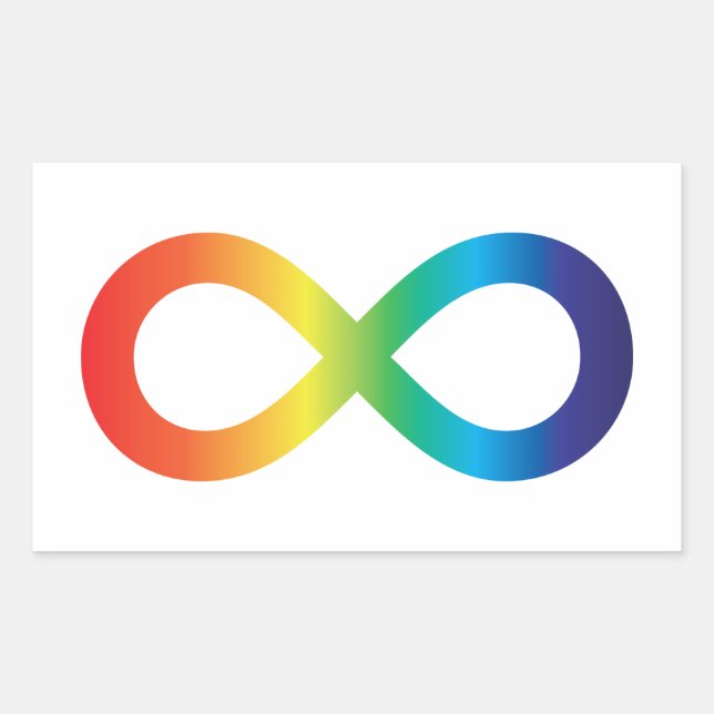 Neurodität Autismus Bewusstsein Akzeptanz Regenbog Rechteckiger Aufkleber (Vorderseite)