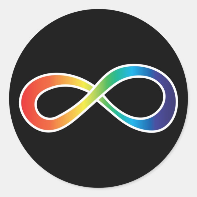 Neurodität Autismus Bewusstsein Akzeptanz Regenbog Runder Aufkleber (Vorderseite)