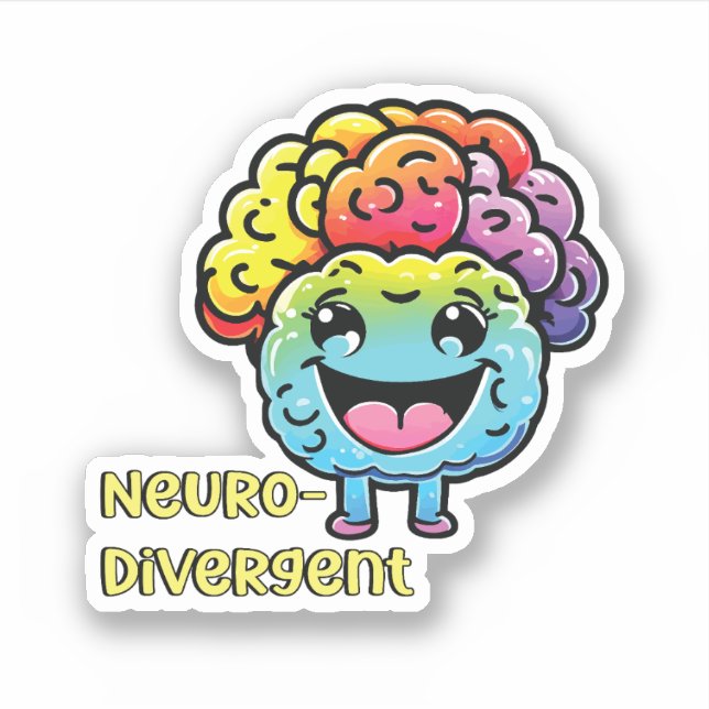 Neurodivergent | Bewusstsein für Neurovielfalt Aufkleber (Vorderseite)