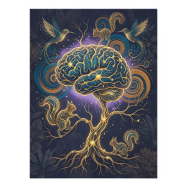 Neurodivergent Brain Tree Poster – Nature Art