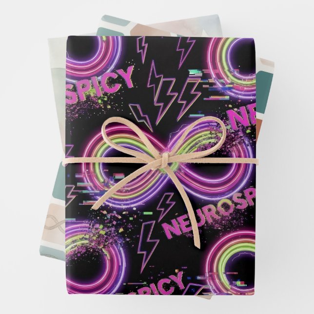 Neurodivergent Neurodiversity Wrapping Paper Geschenkpapier Set (Beispiel)