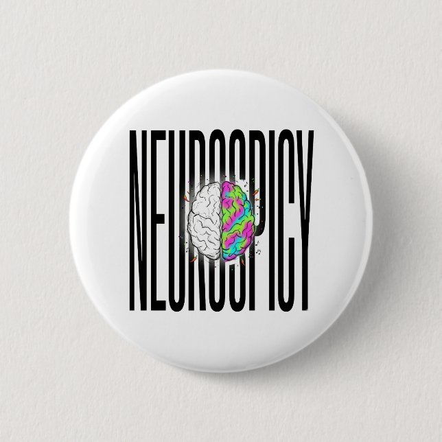 Neurodivergent Neurospicy Brain  Button (Vorderseite)