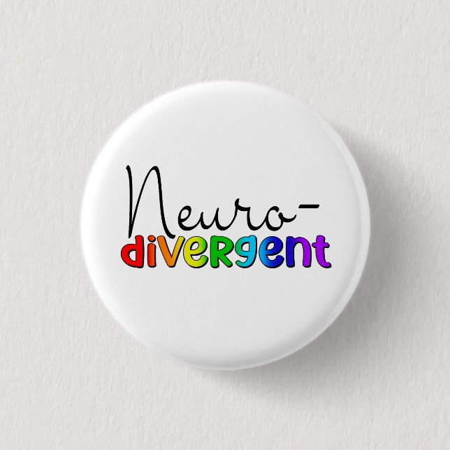Neurodivergent | Neuroversity Awareness Rainbow Button (Vorderseite)