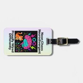 Neurodivergent Pride Wired Differently Neon Chaos Gepäckanhänger