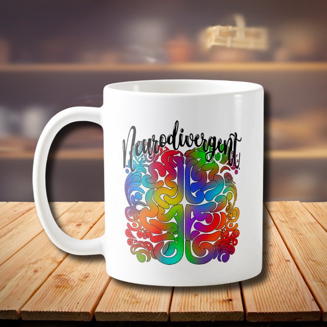 Neurodivergent Rainbow Brain for Autism Acceptance Kaffeetasse (Von Creator hochgeladen)