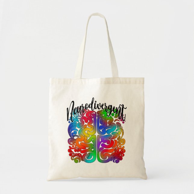 Neurodivergent Rainbow Brain for Autism Acceptance Tragetasche (Vorne)