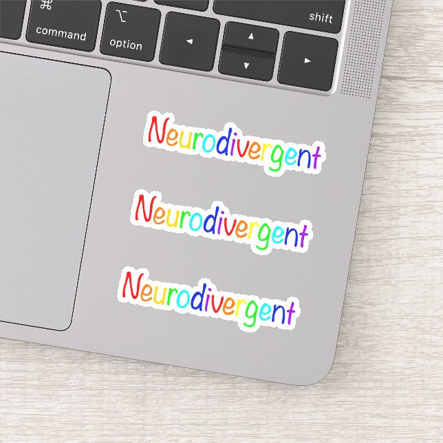 "Neurodivergent" Rainbow Celebrate Neuroversität Aufkleber (Detail)