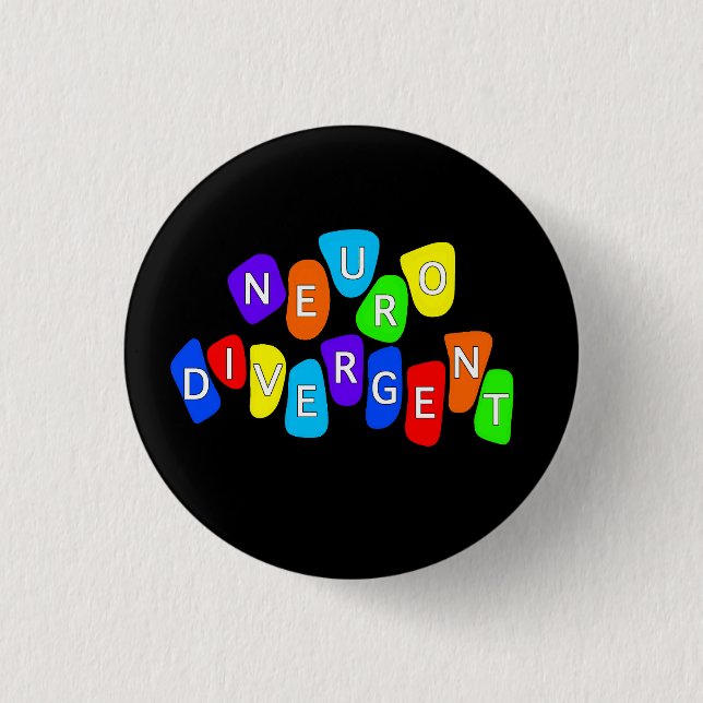 Neurodivergent | Regenbogen Neurovielfalt Bewussts Button (Vorderseite)