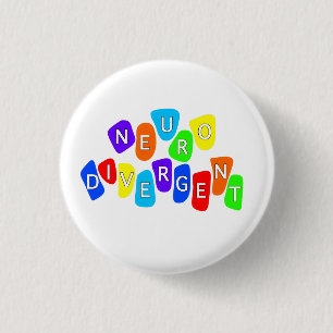 Neurodivergent Regenbogen Neurovielfalt Bewussts Button