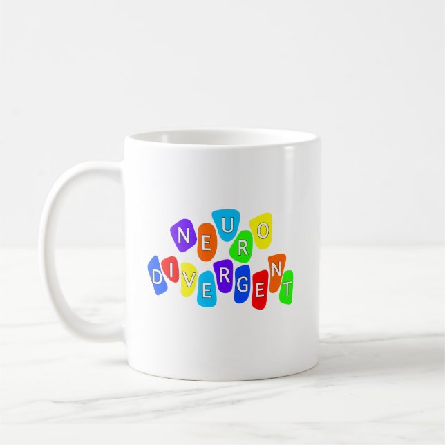 Neurodivergent | Regenbogen Neurovielfalt Bewussts Kaffeetasse (Links)