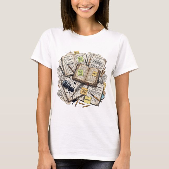 Neurodivergent Retro Vintage Book Ink T-Shirt (Vorderseite)