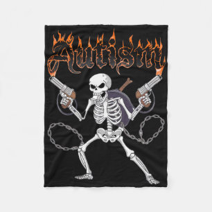 Neurodivergent Skelett Krieger-Autismus Bewusstsei Fleecedecke