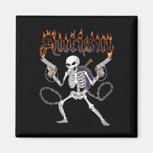 Neurodivergent Skelett Krieger-Autismus Bewusstsei Magnet