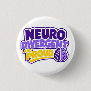 Neurodivergent und Stolz Gehirn Button