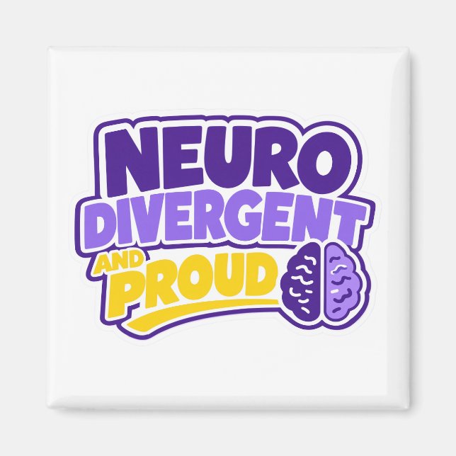 Neurodivergent und Stolz Gehirn Magnet (Vorne)