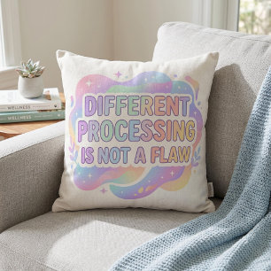 Neurodivergente Bejahung Pastell-Typografie  Kissen
