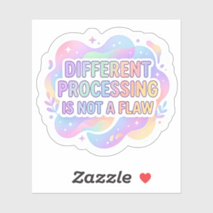 Neurodivergente Bestätigungs-Pastell-Typografie-Au Aufkleber
