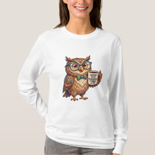 Neurodivergente Eule Lustiges Meme Kaffee Zuerst T-Shirt