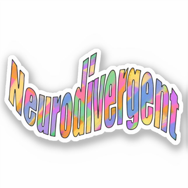 Neurodivergente Typografie Neurodivergenz Aufkleber (Vorderseite)