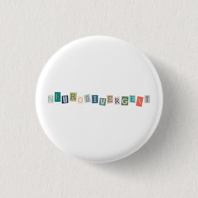 Neurodivergente Typografie Neurodivergenz Button (Vorderseite)